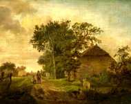 Jan Cornelis Haccou - A Road by a Cottage